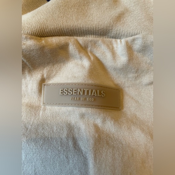 ESSENTIALS Fear of God Beige Khaki Cotton Jersey Long Sleeve T-Shirt Size XL - Picture 4 of 8